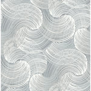Karson Slate Swirling Geometric Slate Paper Strippable Roll (Covers 56.4 sq. ft.)