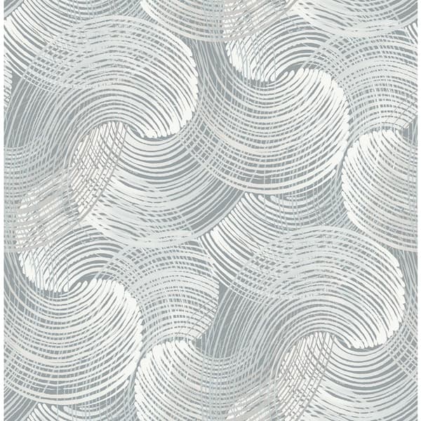 SCOTT LIVING Karson Slate Swirling Geometric Slate Wallpaper Sample