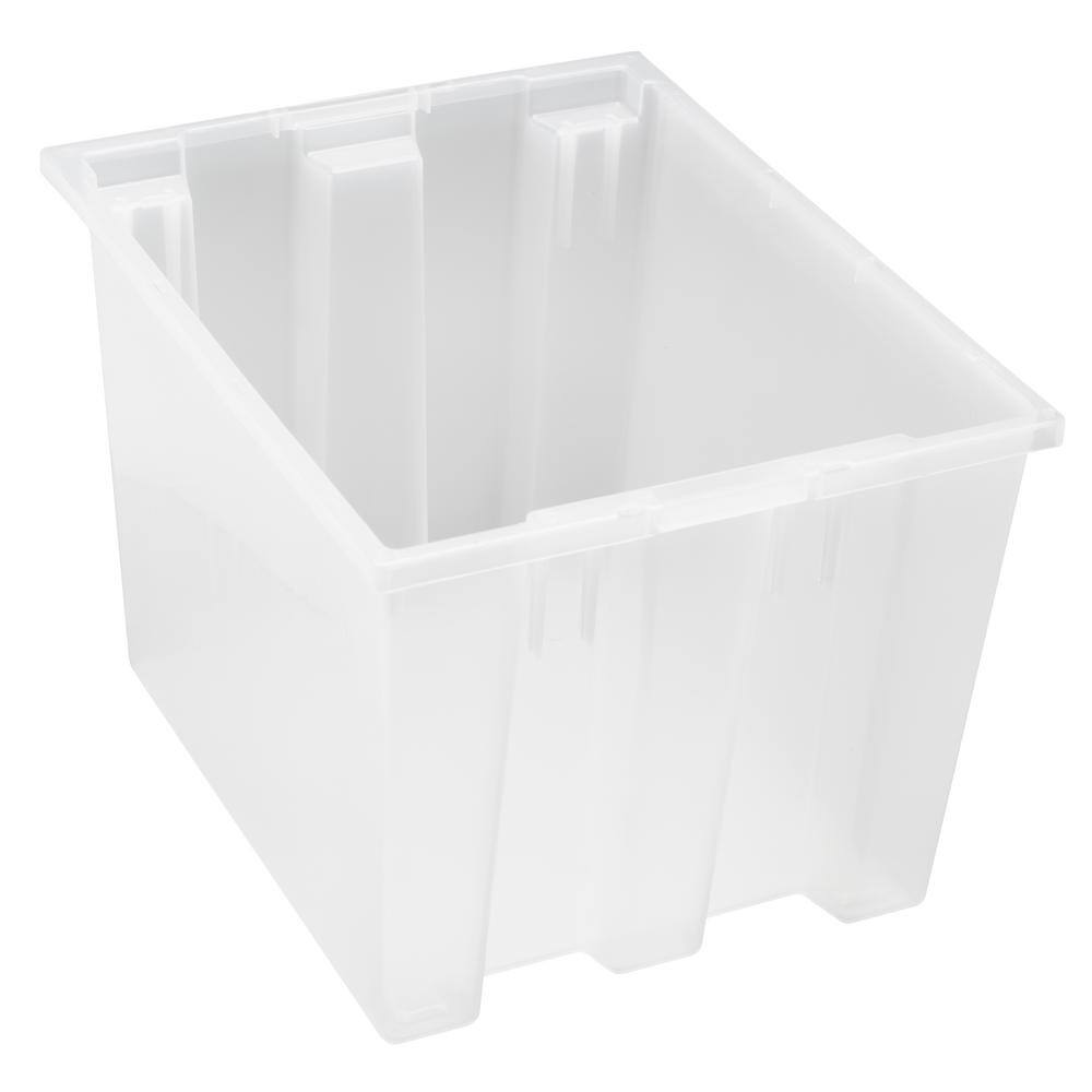 QUANTUM STORAGE SYSTEMS 12 Gal. Genuine Stack and Nest Tote in Clear
