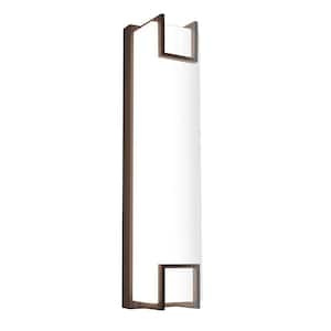 Beaumont 21 in. Textured Bronze Integrated LED Outdoor Wall Lantern Sconce