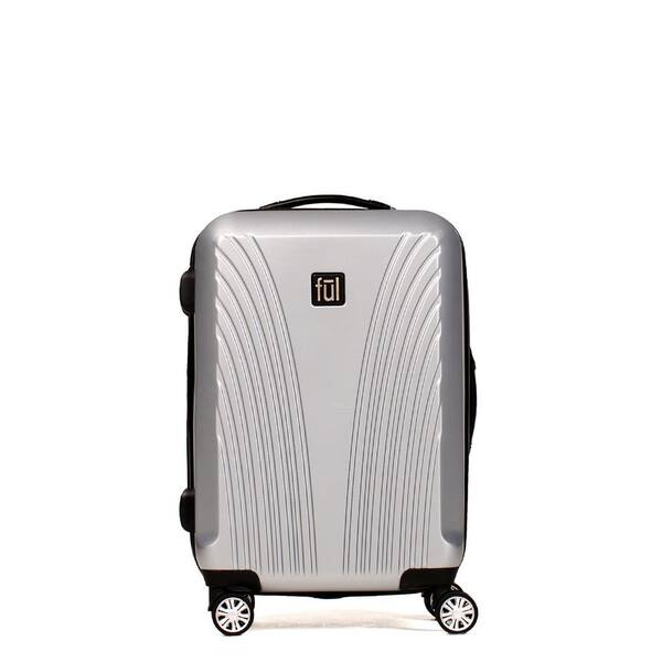 Ful Curve Geo 25 in. Silver ABS Hard Case Upright Spinner Rolling Luggage Suitcase