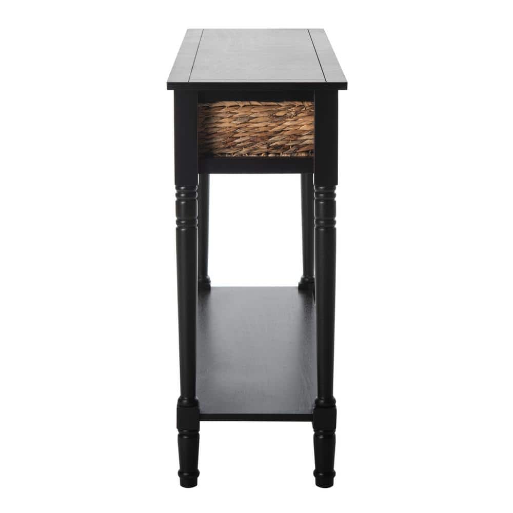 Transitional Gray 45" Wood and Metal Console Table with Storage