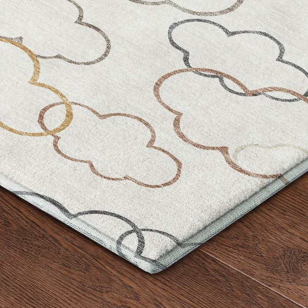 Mayfield Premium Machine Washable Abstract AMF2508 Linen 9 ft. x 12 ft. Area Rug