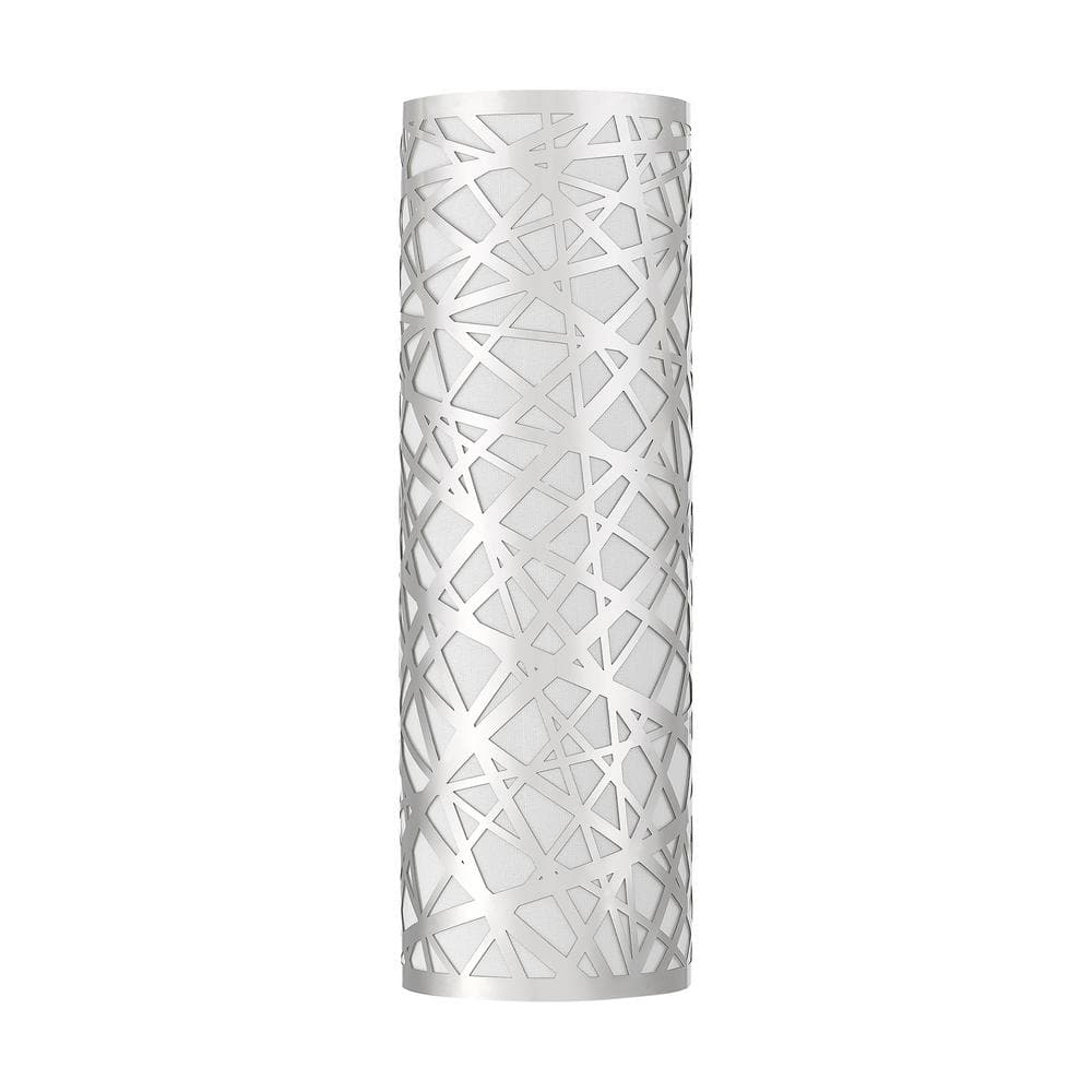 Allendale Polished Chrome 1-Light Wall Sconce with Off-White Shade