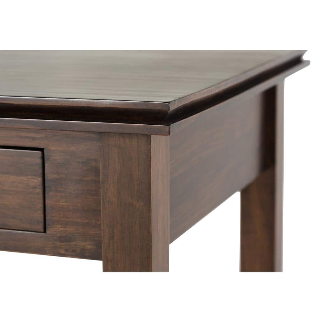 Natural Aged Brown 46" Lacquered Wood Sofa Table with Storage