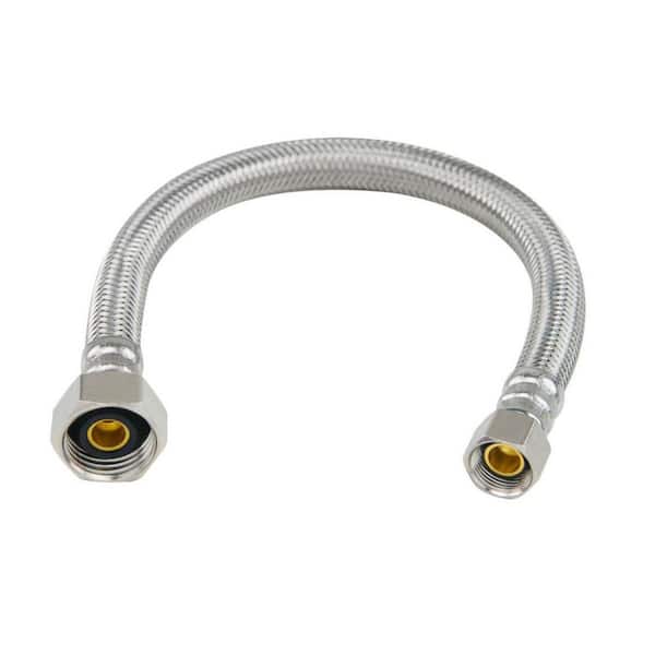 3/8 in. Compression x 1/2 in. FIP x 12 in. Braided Stainless Steel Faucet Supply Line