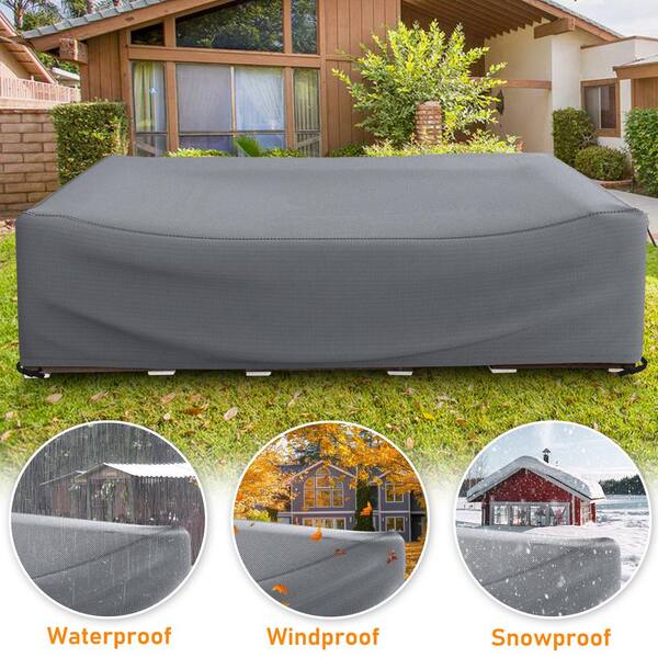 110 in. L x 84 in. W x 28 in. H Gray Waterproof Heavy-Duty Patio