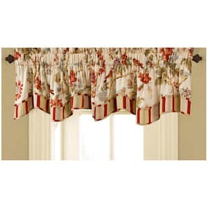 16 in. L Charleston Chirp Cotton Lined Window Valance in Papaya