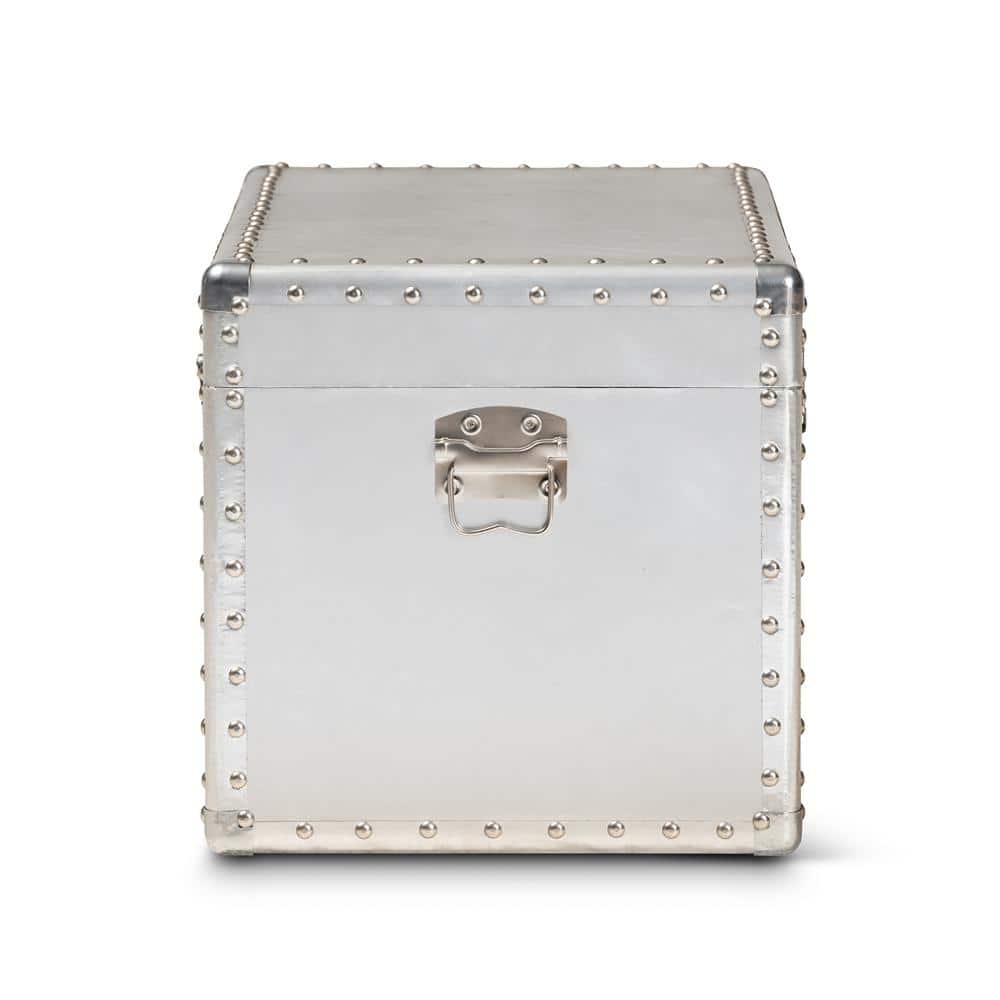 Serge Silver Metal Industrial Storage Trunk