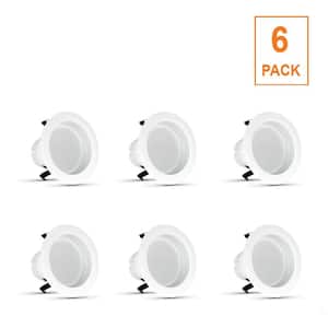 6-pack 4 in. 540 Lumens 2700K Soft White Dimmable Integrated LED Retrofit Recessed Light Baffle Trim, White