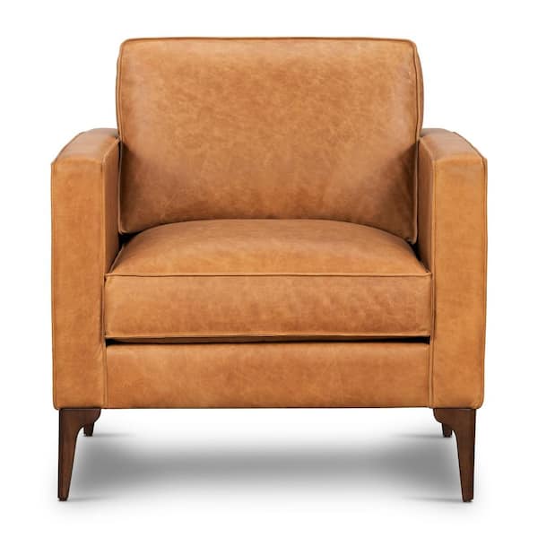 Poly and Bark Mateo Cognac Tan Leather Arm Chair