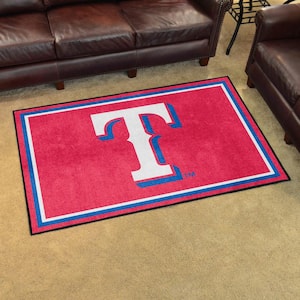 MLB - Texas Rangers Red 4 ft. x 6 ft. Plush Area Rug