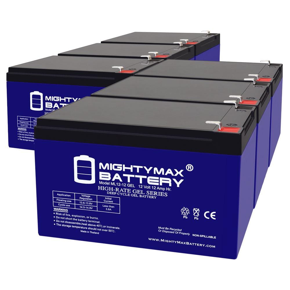 12-Volt 12AH GEL F2 Replacement Battery Compatible with Electric Vehicle CSB EVX12120F2 - 6 Pack price history on PriceWatchPro