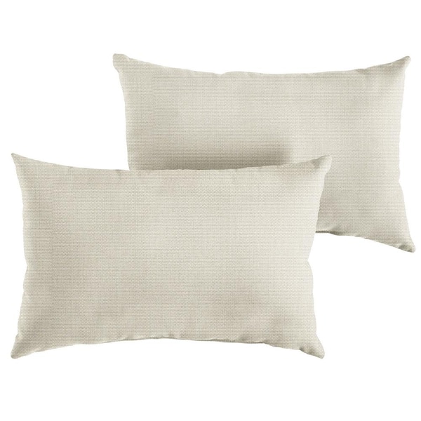 SORRA HOME Sunbrella Canvas Cloud Rectangle Indoor/Outdoor Lumbar Pillow (2-Pack)