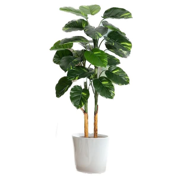 Unbranded 5 ft. Artificial Artificial Assorted Flowers Tree In Pot, Scindapsus Aureus Plant Golden Dieffenbachia Artificial Trees