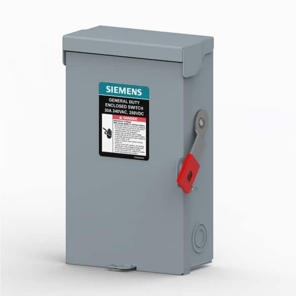 Siemens General Duty 30 Amp 2-Pole 240-Volt Non-Fusible Outdoor Max Series Safety Switch w/ Factory Installed Ground Lug