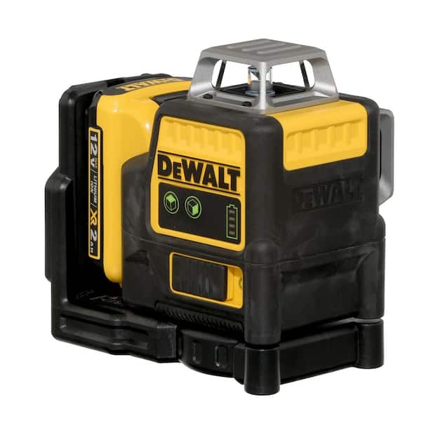 horsepower select amplification DEWALT 12V MAX Lithium-Ion 165 ft. Green Self-Leveling 2 X 360 Degree Line  Laser with Battery 2Ah, Charger, & TSTAK Case DW0811LG - The Home Depot