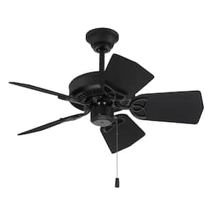 Piccolo 30 in. Indoor/Outdoor Dual Mount 3-Speed Reversible Motor Ceiling Fan in Flat Black Finish