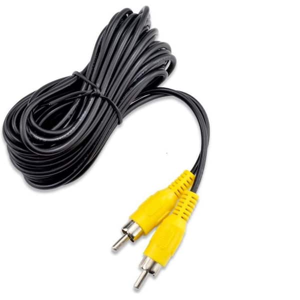 10M/ 33FT RCA Video & Audio Coaxial Cable-Male to Male Extension for Subwoofer, Car Rear View, and Parking Camera, Black