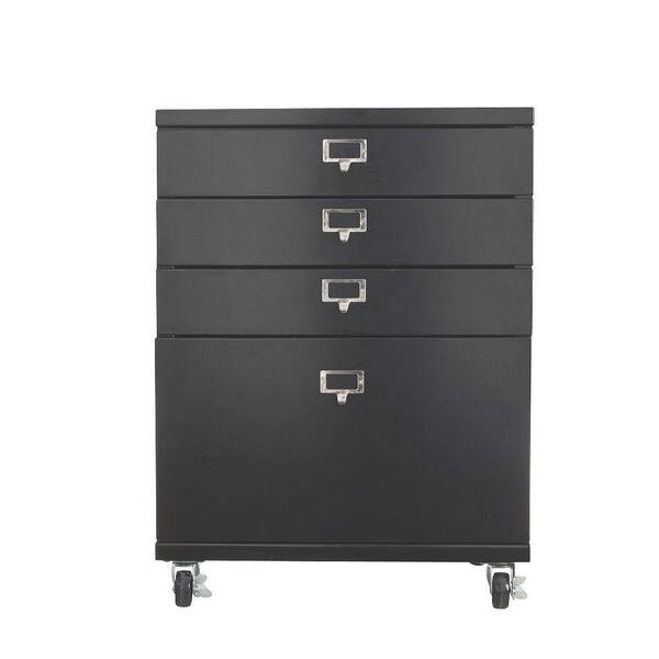 Home Decorators Collection Becker 4-Drawer Metal Cart in Black