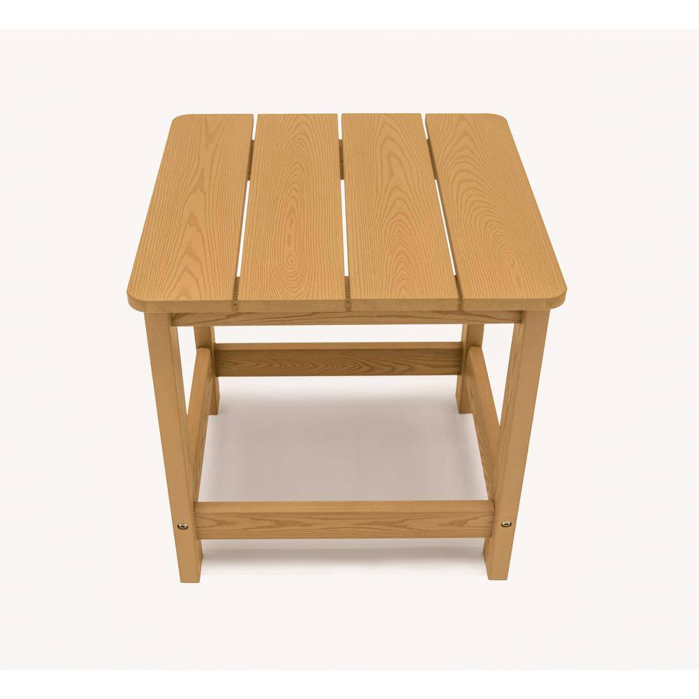 Portola 17" Teak Finish All-Weather Square Side Table