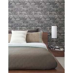 Brickwork Slate Exposed Brick Slate Wallpaper Sample