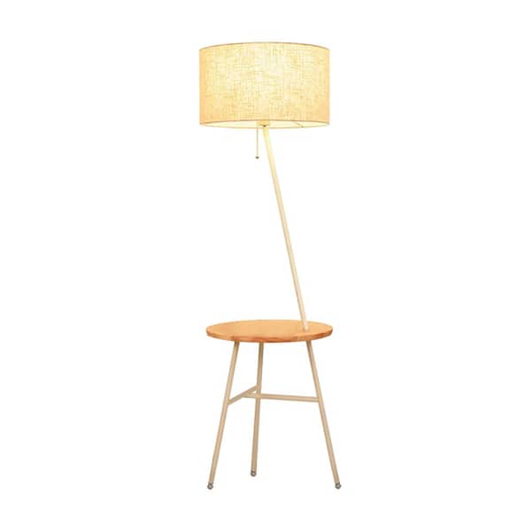 Casainc 61 In White End Floor Lamp, Floor Lamp With Table Attached Uk