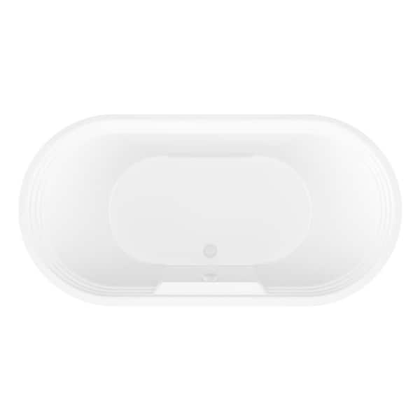 Pearl 5.6 ft. Acrylic Center Drain Oval Bathtub in White