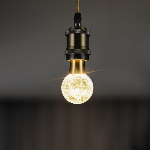5-Watt Equivalent Fractured Globe Shaped E26/27 Crystal LED Light Bulb in Warm White (1-Pack)