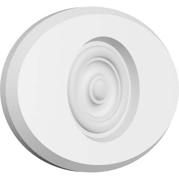 Ekena Millwork 1/2 in. x 8 in. x 5 1/4 in. Standard Dalton Bullseye Rosette with Beveled Edge Moulding