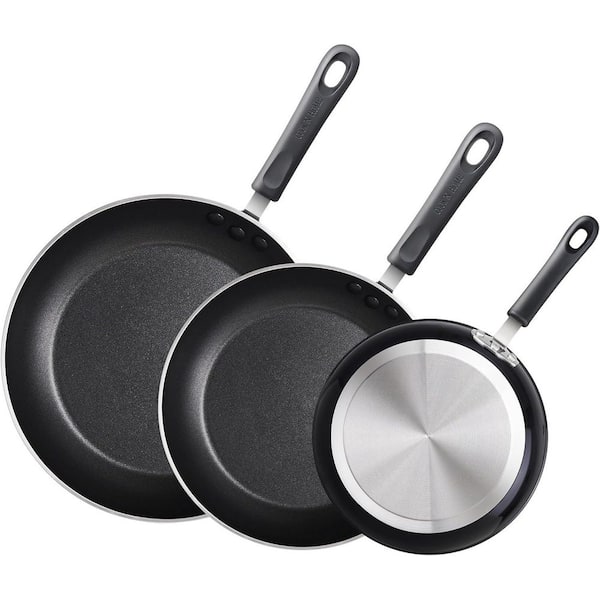 Cook N Home 3-Piece 8-9.5- 11 in. Aluminum Nonstick Frying Pans Set