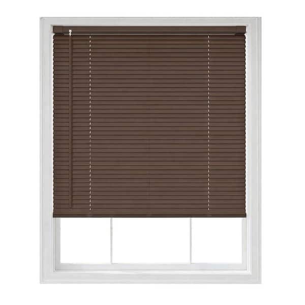 Mahogany Cordless Light Filtering No Drill Horizontal Window