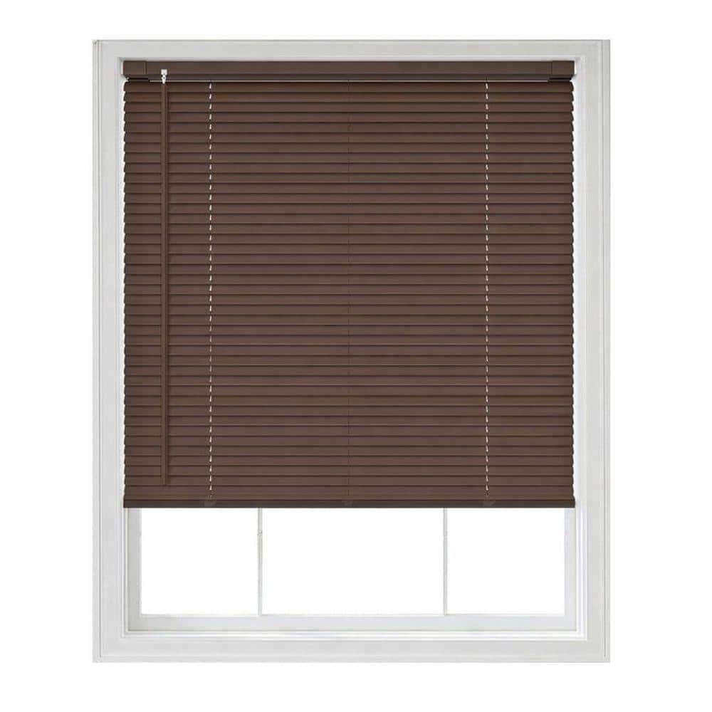 Mahogany Cordless Light Filtering No Drill Horizontal Window