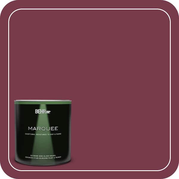 BEHR MARQUEE 1 qt. #BIC-51 July Ruby Semi-Gloss Enamel Exterior Paint & Primer