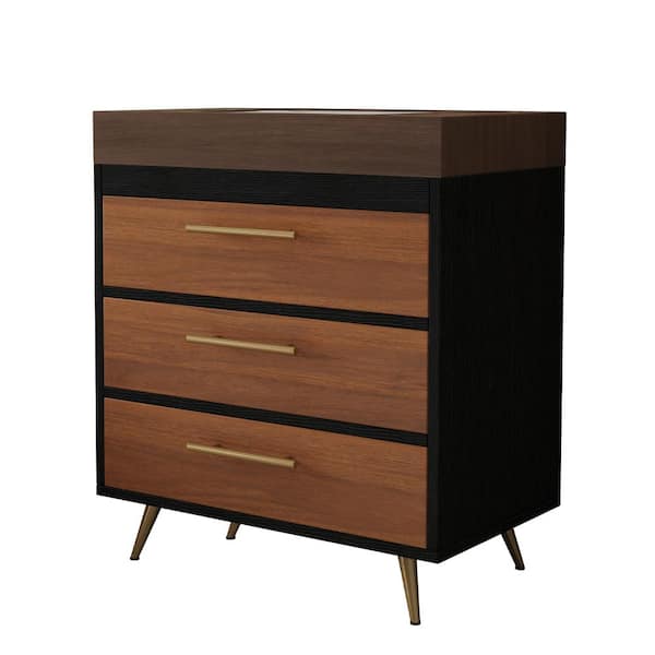 29.9-Inch Modern Free-Standing Bathroom Vanity with Ceramic Vessel Sink & Durable Sintered Stone Top，Walnut Vanity + Dar