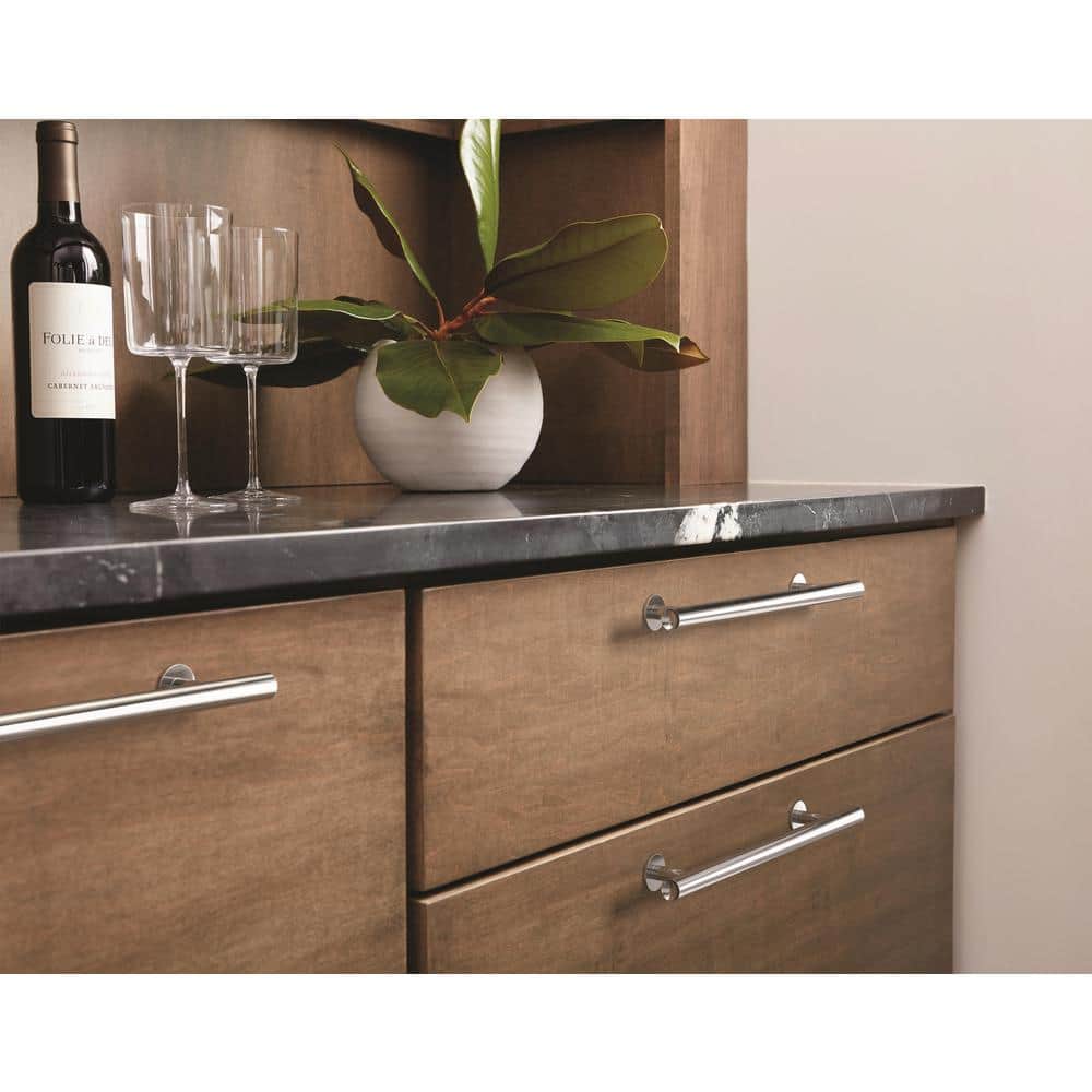 Polished Chrome Modern Cabinet Bar Pull with Mounting Hardware