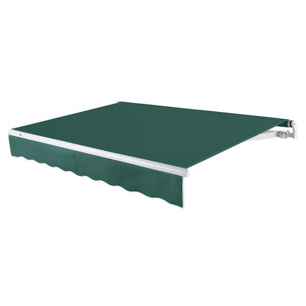 AWNTECH 14 ft. Maui Left Motorized Patio Retractable Awning (120 in. Projection) Forest