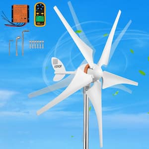 Wind Turbine Generator 400-Watt Auto Adjust Windward Direction 5 Blades Wind Power Generator with MPPT Controller