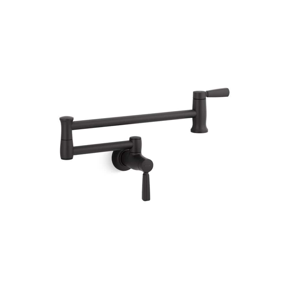 KOHLER Wall Mount 5.2 GPM Pot Filler in Matte Black 35744BL The Home
