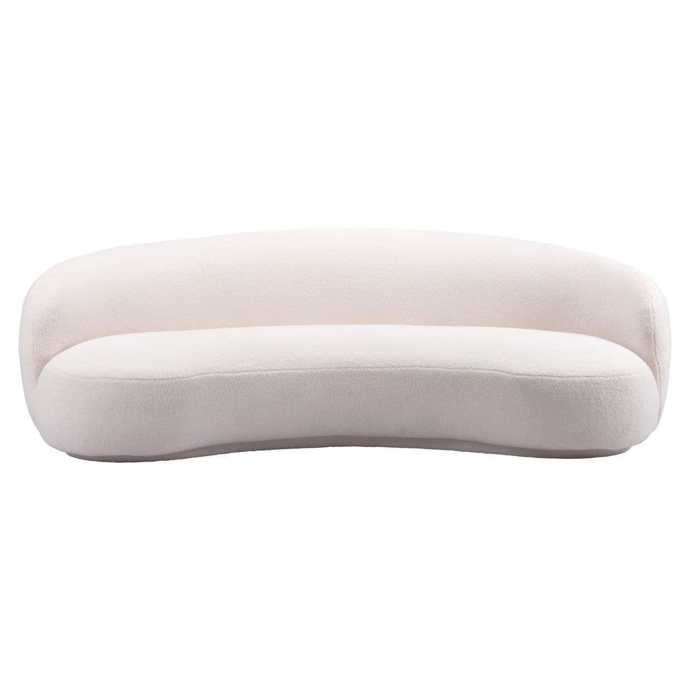 92.1'' Cream Polyester Curved Modern Sofa