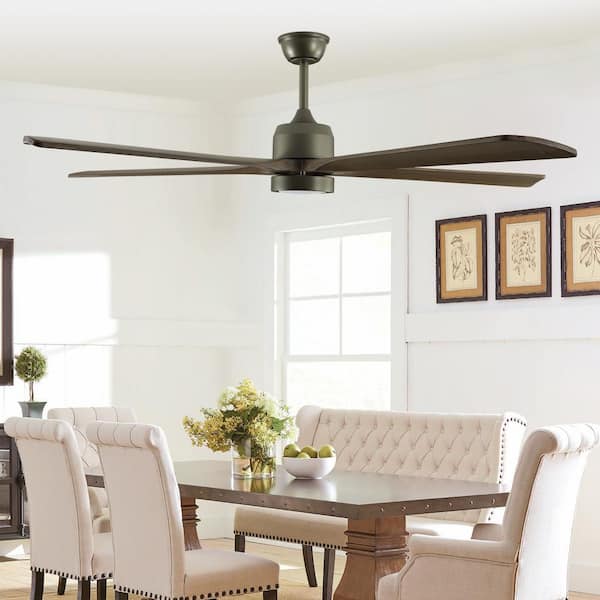 Oaks Aura Hakola 60 in. Indoor Modern Olive Wood Ceiling Fan with Light and Remote, 6-Speed Reversible Ceiling Fan for Large Room