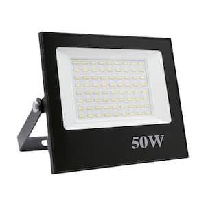 50-Watt Black Integrated LED Warm White Outdoor Thin Flood Light