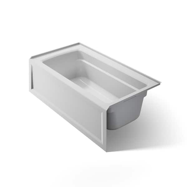 Archer 60 in. x 32 in. Soaking Bathtub with Right-Hand Drain in Ice Grey