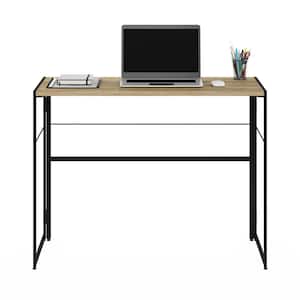 Riau 39 in. Sonoma Oak/Black No Tool Wooden Computer Desk with Metal Frame