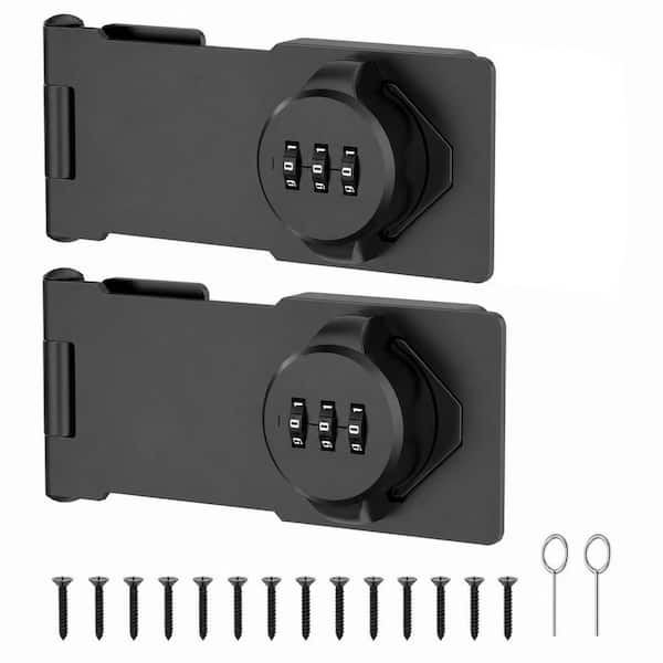 2 Pcs Mechanical Password Rotary Hasp Locks, Cabinet Locks with Combination for Small Barn Doors, Cabinets, Gate