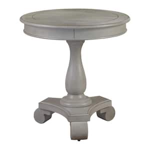 Lina 26 in. Gray Round End Table