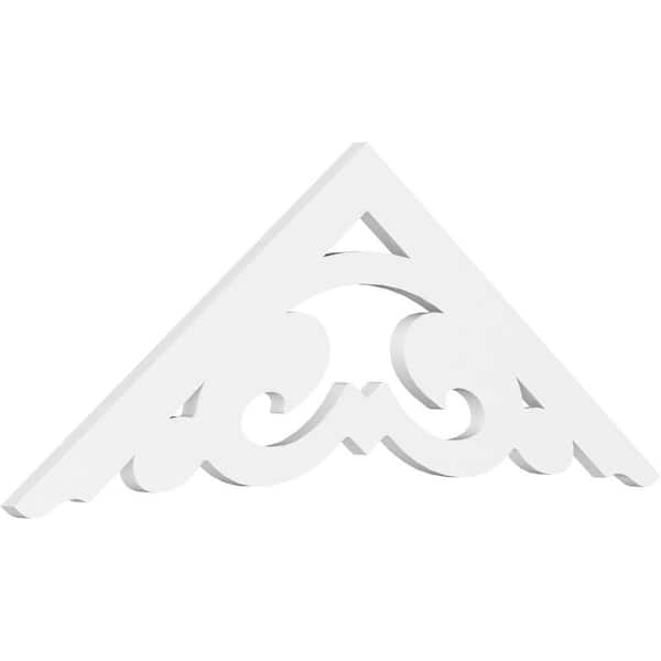 Ekena Millwork 1 in. x 48 in. x 18 in. (9/12) Pitch Preston Gable Pediment Architectural Grade PVC Moulding