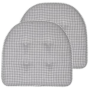 Gray, Houndstooth Stitch Memory Foam U-Shaped 16 in. x 16 in. Non-Slip Indoor/Outdoor Chair Seat Cushion(4-Pack)