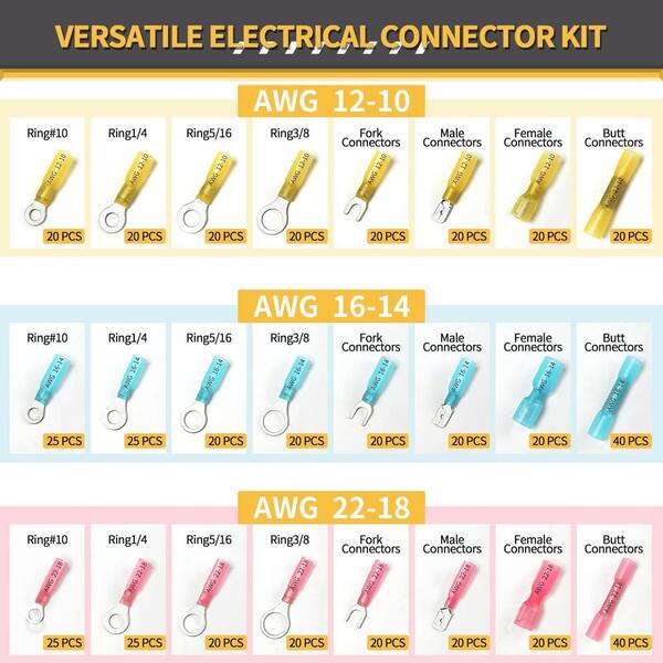 thumbnail interactive-video image 1 of XFITTING 30 PCS High Strength Heat Shrink Butt Wire Connectors - 22-18, 16-14, 12-10 AWG - Crimp Style 1 of 6