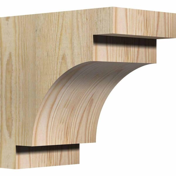 Ekena Millwork 6 in. x 10 in. x 10 in. Douglas Fir Mediterranean Rough Sawn Corbel